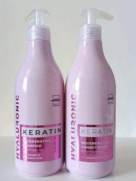 Набір для відновлення пошкодженого волосся Hyaluronic Keratin 2+1 (шампунь 500 мл + кондиціонер 500 мл + маска 500 мл) з гіалуроновою кислотою та кератином 45009 фото